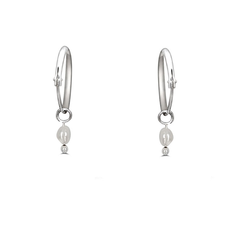 PEARL HOOP EARRINGS